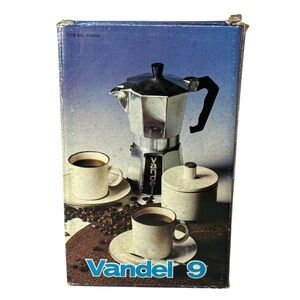 Vandel Aluminum 9 Cup Moka Pot Coffee Maker Stovetop Espresso Percolator Italy